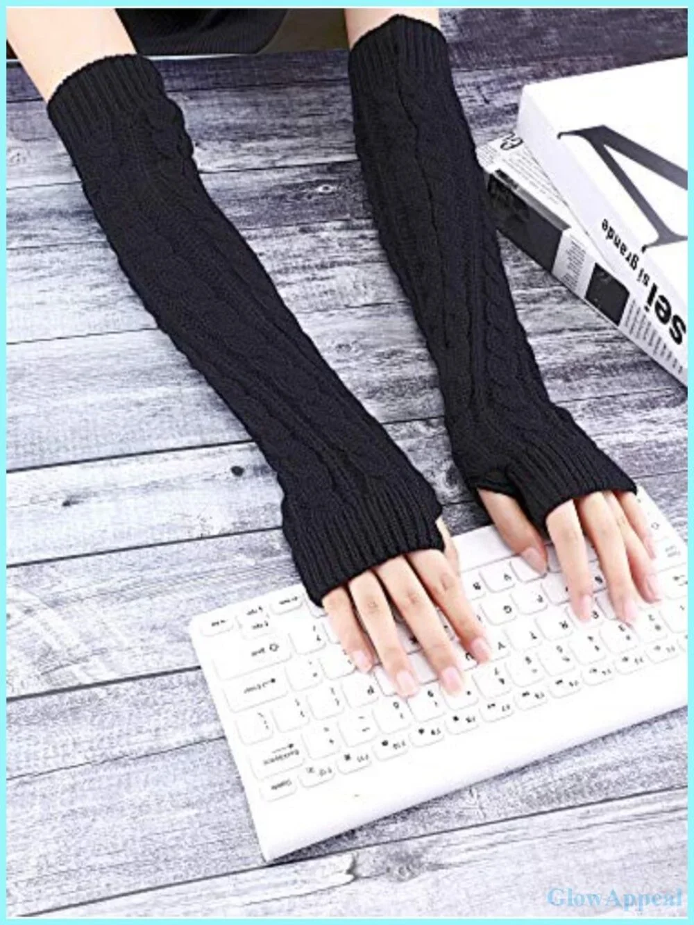3 Pairs Knit Fingerless Arm Warmers Long Gloves Thumb Hole Y2K Women Winter
